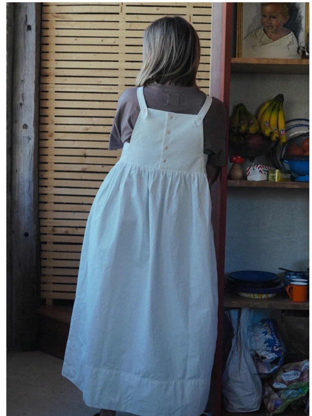 NWT Rudy Jude Organic Cotton Adult Apron Dress in Salt Size S - Picture 5 of 17